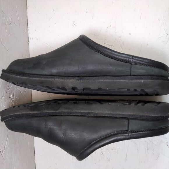 Ugg Classic Clog Mules Fur Lined Black Leather Shearling Men size 15 1011413 - Picture 6 of 10